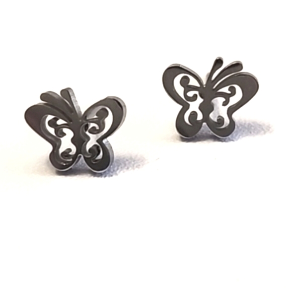 Stainless Steel Butterfly cut out  Earrings - Picture 1 of 3